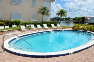 Holly Greens Villa pool area and bay view