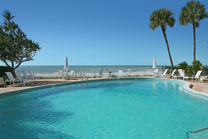 Imperial Club beachfront condos in Naples, FL, are located within The Moorings Community. Relax in a sparkling pool overlooking the Gulf of Mexico.