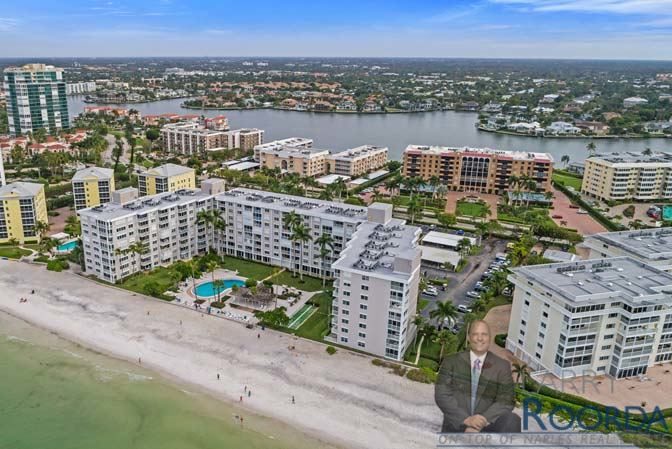 Aerial of Naples Continental seaside condominiums