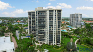 Aerial view of building, selling a condo
