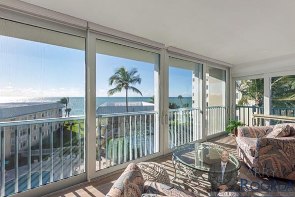 Patio view of waterfront Breakers Condo for sale in Naples, FL