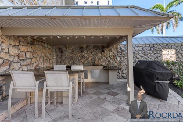 Grilling area at Breakers waterfront condos in Naples, FL