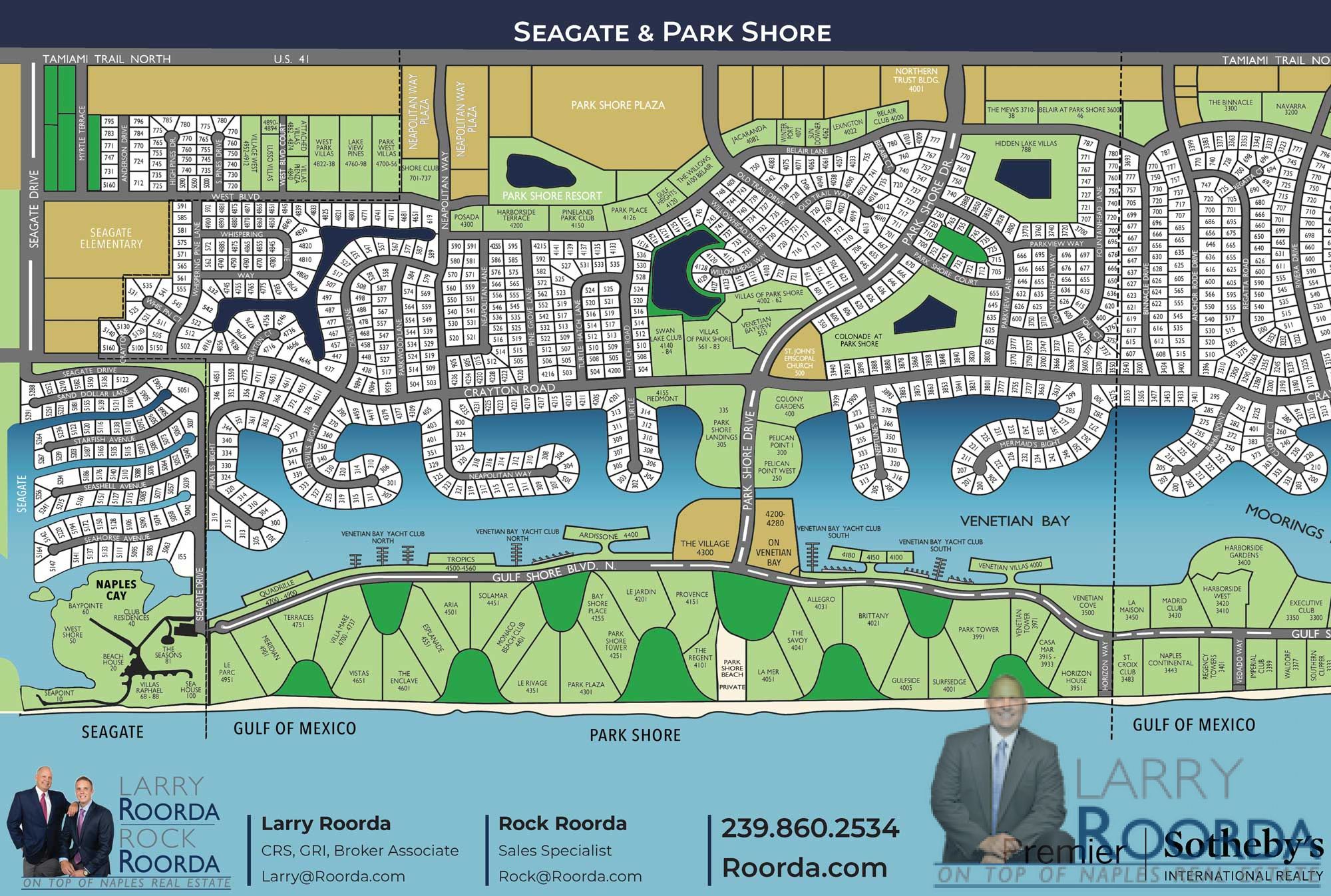 Seagate to Park Shore Single Family Homes Map