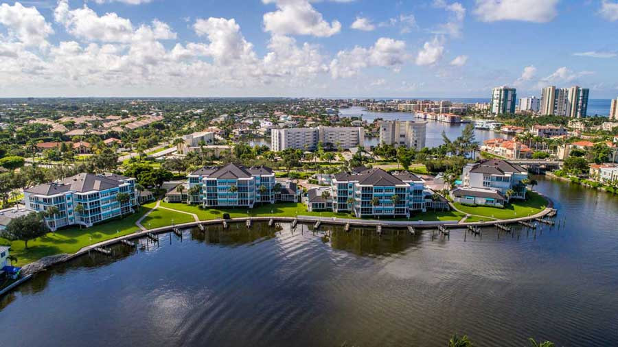 Park Shore area of Naples, FL aerial view