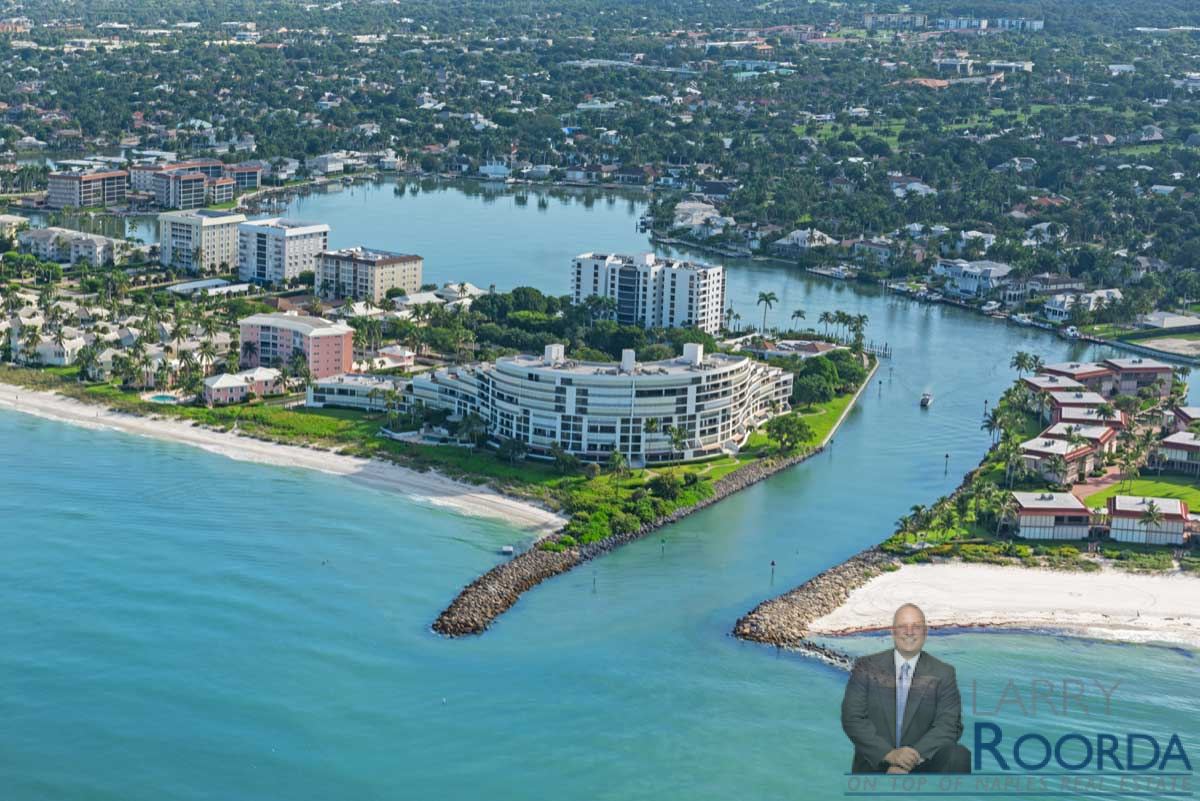 The Moorings area of Naples, FL aerial view